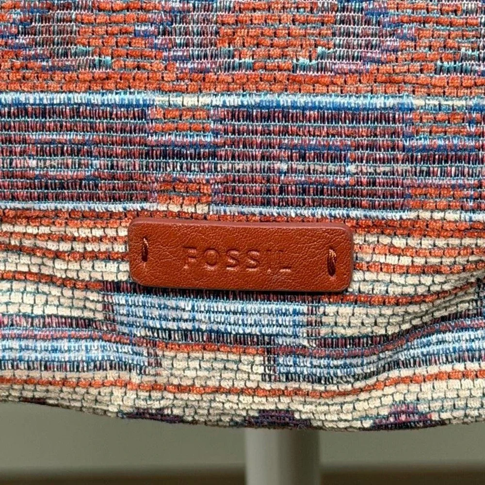 Fossil Fiona Fall Multi Boho Tapestry Crossbody Bag Aztec Southwestern Festival